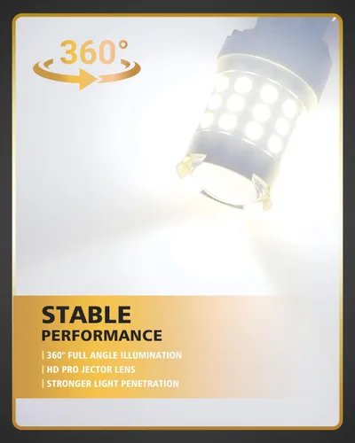 Miniatura 100 de 1156 Bombillas LED Ámbar Amarilla Luz de Señal de Giro 400% de Brillo 1141 1003 7506 Bombillas LED P21W Usadas para Luces Intermitentes Luz Trasera