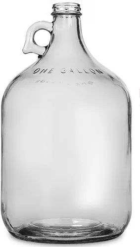 Miniatura 3 de FastRack Fermentador de vino de vidrio con esclusa, incluye tapón de goma y cierre de aire, con capacidad de 1 galón, transparente (B00BEYREIW), 1