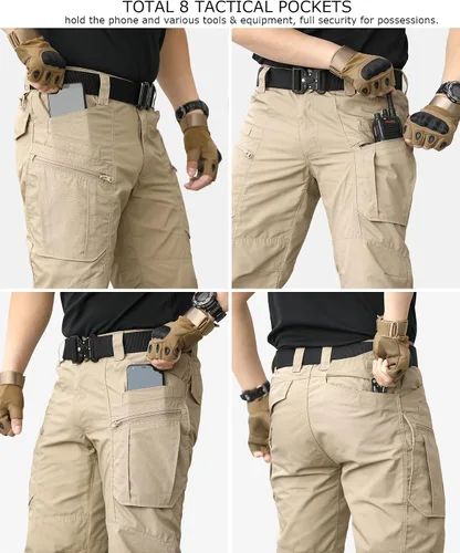 Miniatura 6 de CARWORNIC Pantalones tácticos ligeros para hombre, pantalones cargo militares, resistentes al agua, para senderismo, trabajo