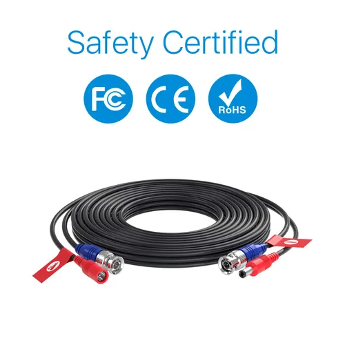 Miniatura 5 de ZOSI Paquete de 1 cable de alimentación de video todo en uno de 33 pies (32.8 ft), cables de cámara de vigilancia de extensión BNC para sistemas DVR