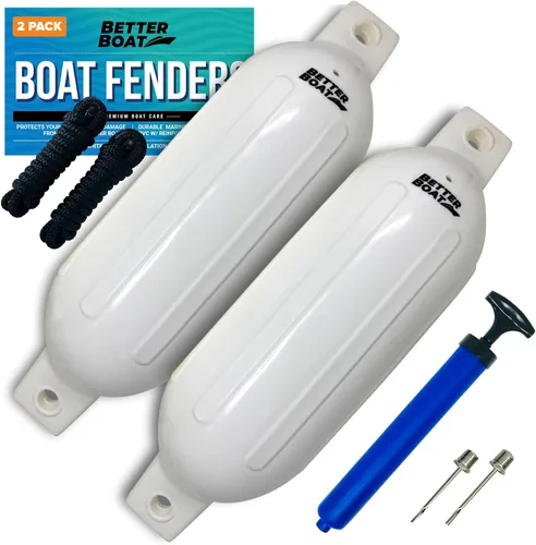Miniatura 7 de Paquete de 2 guardabarros de barco para acoplamiento de lancha con bomba, accesorios de lancha, juego de parachoques para muelle de barco, boyas