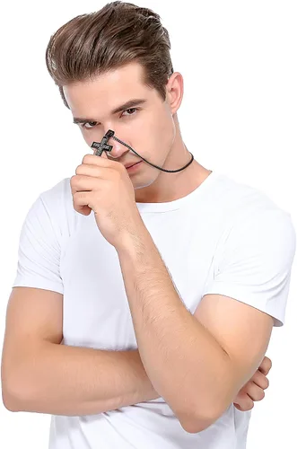 Miniatura 6 de LOYALLOOK Collar de acero inoxidable para hombre, 24 pulgadas, plata y tono negro con cruz colgante de oración del señor