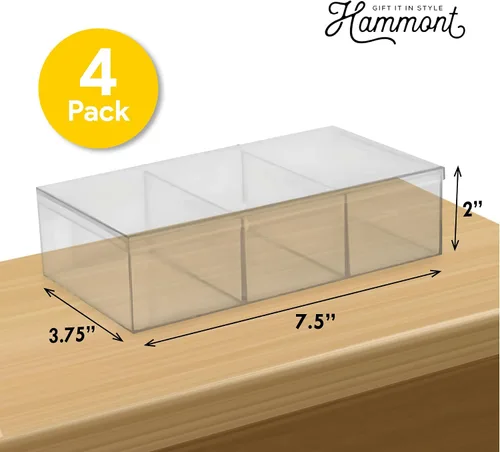 Miniatura 2 de Hammont Caja rectangular de acrílico, contenedores organizadores de estantes, contenedores de almacenamiento transparentes, recuerdos de fiesta