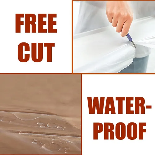 Miniatura 3 de 10 piezas de láminas protectoras de plástico para pintar, tela transparente impermeable y a prueba de polvo para cubierta de muebles, lonas de 9x12