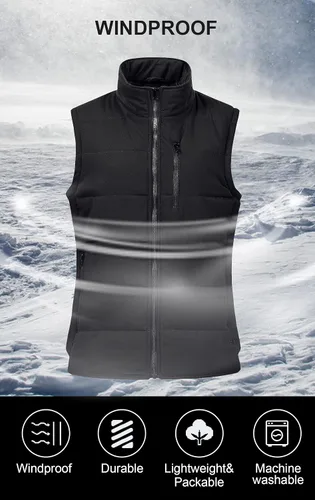Miniatura 3 de Chrisuno Chalecos de invierno para mujer, ligeros, acolchados, chaleco utilitario