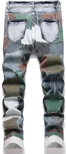 Miniatura 185 de Enrica Pantalones vaqueros estampados casuales para hombre