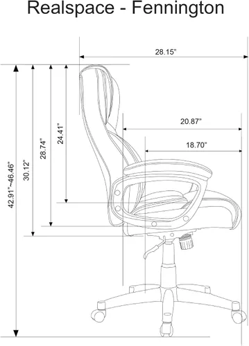 Miniatura 6 de Realspace® Fennington - Silla de cuero con respaldo alto, color marrón y negro