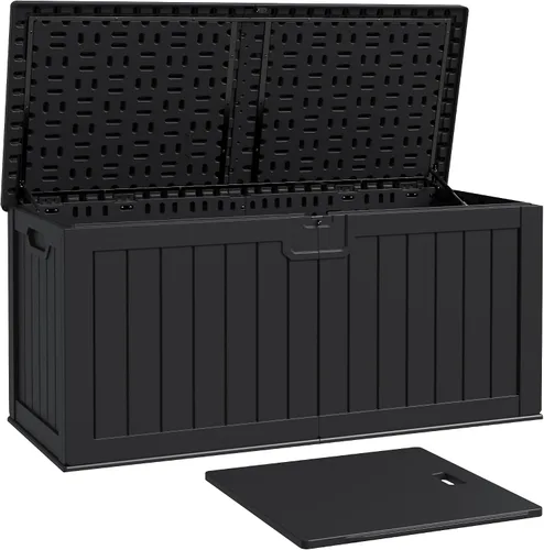 Miniatura 24 de Patiowell Caja de resina de 30 galones, caja de almacenamiento al aire libre para muebles de patio, entregas, suministros de piscina, impermeable