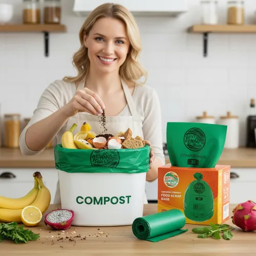 Miniatura 7 de Bolsas de compost 3 galones, 100 unidades, bolsas de compost para restos de comida que caben en el contenedor de la encimera, bolsas pequeñas