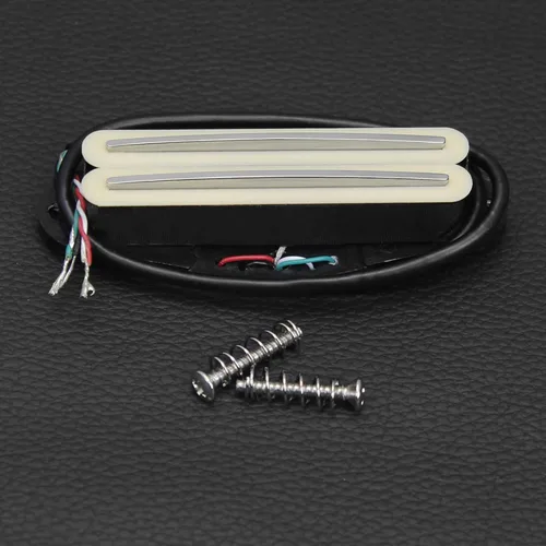 Miniatura 3 de FLEOR Humbucker de doble riel caliente de tamaño single-coil para guitarra (12-13K), crema