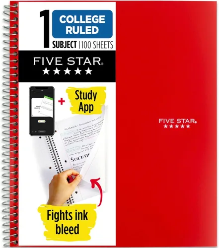 Miniatura 14 de Cuaderno de Five Star, 1 materia, con rayas, 100 hojas, 11" x 8-1/2", Negro