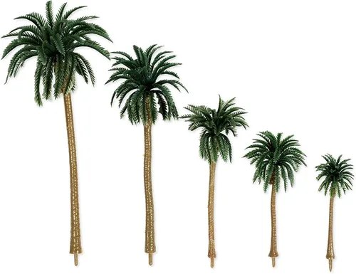 Miniatura 2 de Bright Creations Palmeras modelo miniatura para dioramas, manualidades (5 tamaños, 15 piezas)