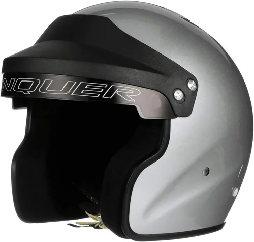 Miniatura 8 de Conquer Snell SA2025 - Casco de carreras de auto de cara abierta aprobado - Adulto Hombres Mujeres Jóvenes - (Negro / Blanco / Plata)
