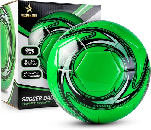 Miniatura 7 de Western Star Balón de fútbol Helix- Tamaño 3 4 5 – Pelotas de fútbol oficiales de grado de partido – Diseño atractivo y duradero