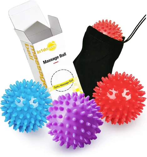 Paquete de 2 bolas de masaje con punta de gatillo, rodillo de masaje, bola de masaje con punta dura, masajeador de pies para alivio de fascitis