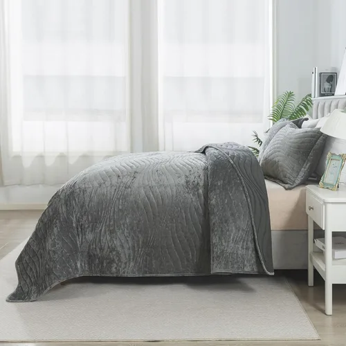 Miniatura 358 de HoneiLife - Juego de colcha de tamaño Queen, juego de ropa de cama de pana bordada de 3 piezas, colcha de lujo, ligera, cálida, para todas las Pana