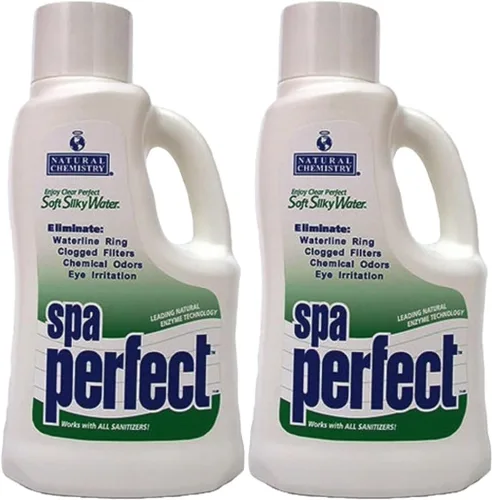 Miniatura 9 de Natural Chemistry Spa Perfect, 1 litro, hace que el agua se sienta suave y sedosa, elimina el anillo de la línea de flotación, los filtros