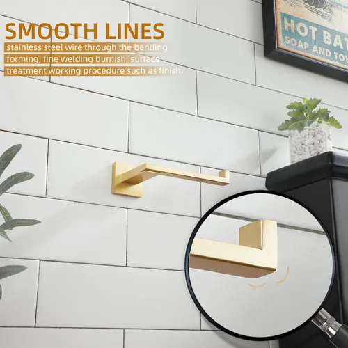 Miniatura 7 de KOKOSIRI Soporte de papel higiénico Dispensador de papel de seda dorado para cocina, baño, baño, soporte para rollo de papel higiénico, acero