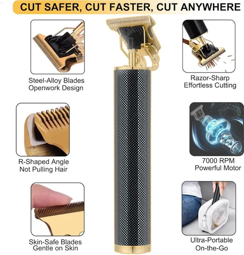 Miniatura 4 de Kit de cortapelos, recortadora de barba recargable con recortador de nariz, cortapelos inalámbricos para hombres con 4 guías, kit profesional