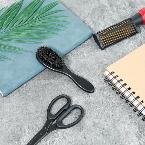 Miniatura 3 de Mozeat Lens Cepillo de pelo, 2 piezas de cerdas naturales de jabalí, mango de ABS, cepillo de peluquero profesional para desenredar, alisar