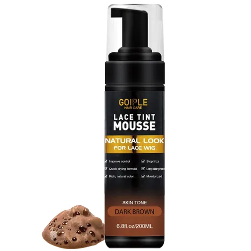 Miniatura 11 de Mousse de Tinte para Encaje de Pelo Fundido, 6.8 fl oz Mousse de Tinte para Encaje para Mujeres, Pelucas de Encaje, Toupees y Piezas de Cabello