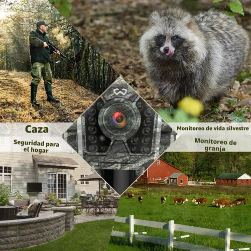 Miniatura 6 de WOSODA Paquete de 4 Mini Cámaras de Rastreo 24MP 1080P HD, Cámara de Caza con Tarjeta SD, Cámara Pequeña para Ciervos Resistente al Agua con Visión