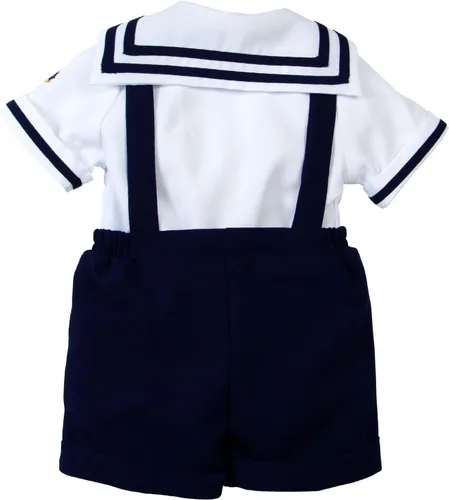 Miniatura 2 de Conjunto de traje de marinero náutico con sombrero, para niños pequeños