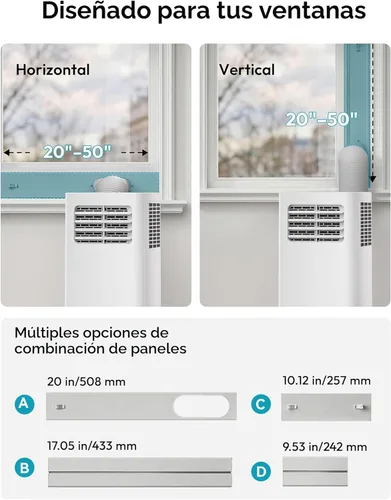 Miniatura 7 de EUHOMY Aire acondicionado portátil de 12,000 BTU, aire acondicionado portátil 4 en 1 para habitaciones de hasta 550 pies cuadrados con fresco