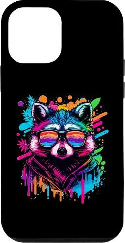 Miniatura 16 de Rainbow Raccoon Sunglasses Vaporwave Synthwave Retrowave Case for iPhone 17 Pro