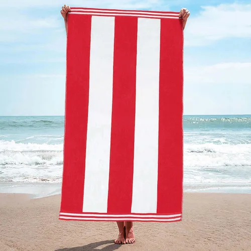 Miniatura 48 de Superior Juego de toallas de playa de algodón de gran tamaño de 4 piezas, toallas absorbentes para baño, playa, piscina, natación, adultos, niños