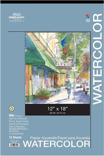 Miniatura 12 de Pro Art Bloc de acuarela de 12 x 16 AF 140 libras, 15 unidades, papel de acuarela, cuaderno de bocetos, papel de color de agua, bloc de papel