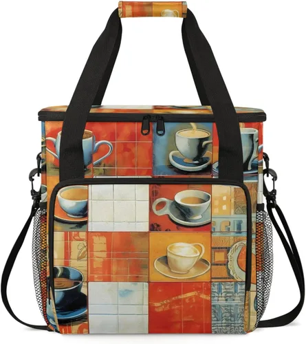 Miniatura 13 de Bolsa de viaje para cafetera Keurig K-Mini/K-Mini Plus con aislamiento impermeable con bolsillos para K-Cup portátil de una sola porción