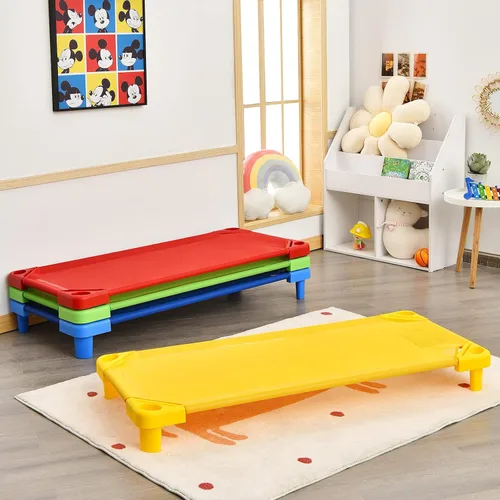 Miniatura 7 de KOTEK Catres apilables para niños, catres portátiles para niños pequeños, 52 pulgadas de largo x 23 pulgadas de ancho, listas para montar, ahorro