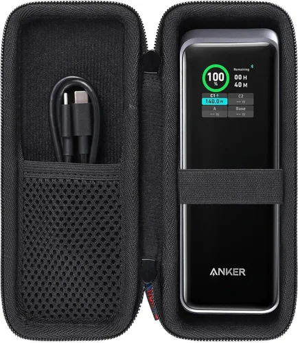 Miniatura 14 de khanka Anker Prime Power Bank, funda de 26,250 mAh, bolsa de viaje dura compatible con Anker Prime Power Bank 26K, 300W, solo funda (negro)