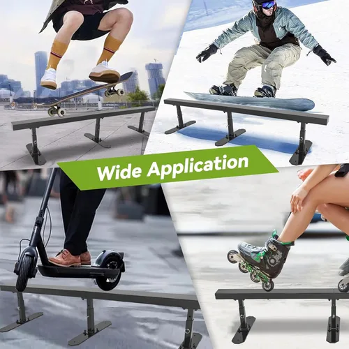 Miniatura 2 de KUAFU Riel de Patinaje de Barra Plana de 6 Pies de Largo, Rampa Portátil para Patineta Riel de Grind, Riel de Grind Desmontable para Skatepark