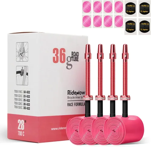 Miniatura 15 de Ridenow 4-Pack Bike Inner Tube for 700/18C-28C, 700/18C-32C with 65/85 mm Metal &TPU Presta Valves for Road Bikes, Super Light Puncture Resistant
