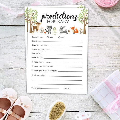 Miniatura 6 de Giftideaworkshop 25 tarjetas de consejos y predicciones para el juego de baby shower, tarjeta de mamá y papá para bebés de niña o niño, padres