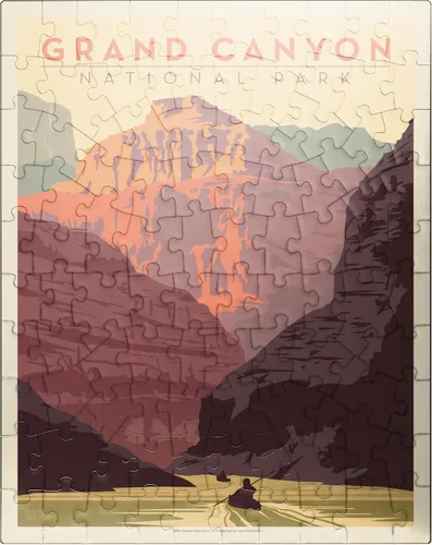 Miniatura 8 de MyPuzzle Grand Canyon National Park: Kayak, póster vintage, rompecabezas premium de 1000 piezas para adultos