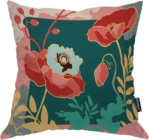 Miniatura 18 de Moslion Funda de almohada decorativa de perezoso con auriculares, funda de almohada cuadrada de lino y algodón de 18 x 18 pulgadas para sofá cama