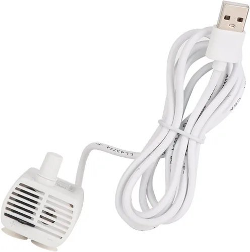 Miniatura 6 de JTLB Bomba de fuente de agua para gatos, repuesto de bomba USB blanca de 7 x 7 x 5, bomba de agua sumergible para acuario de peces, dispensador