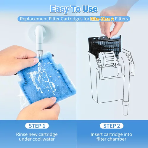 Miniatura 5 de Umlecoa Paquete de 8/16/32 cartuchos de filtro tamaño A compatibles con filtros MarineLand Penguin Power Filters 75 y 100 – Cartuchos de filtro