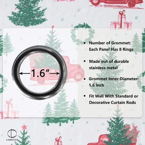 Miniatura 3 de LORDTEX Cortinas traslúcidas de Navidad para sala de estar y dormitorio, cortinas traslúcidas de lino sintético texturizado, cortinas traslúcidas