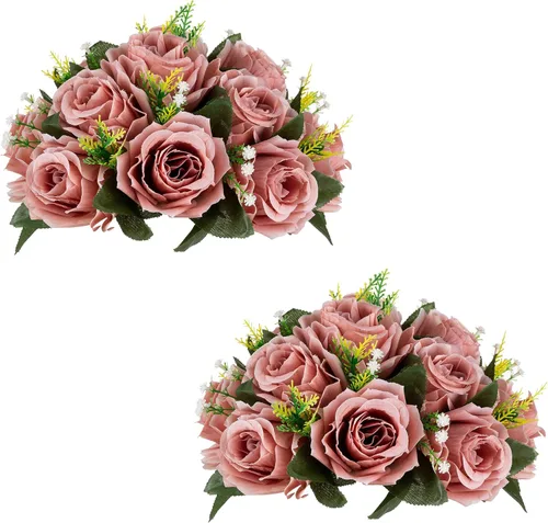 Miniatura 47 de Centros de mesa de flores para mesas de boda: decoraciones de mesa de Halloween, bolas de flores negras, centros de mesa para compromiso, ceremonia