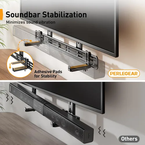 Miniatura 5 de Soporte para barra de sonido Perlegear, soporte para barra de sonido con agujeros/sin agujeros, soportes para barra de sonido debajo