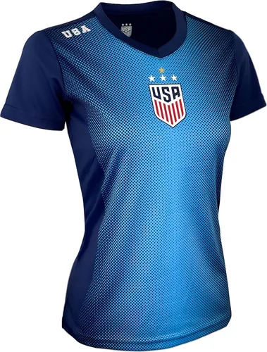 Miniatura 3 de Icon Sports Camiseta de manga corta ajustada con licencia oficial de fútbol americano USWNT para mujer