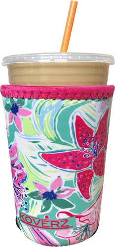 Miniatura 90 de Funda Koverz para café helado, funda aislante de neopreno para taza, se ajusta a una taza de café de 32 Oz., lavable y reutilizable, accesorios