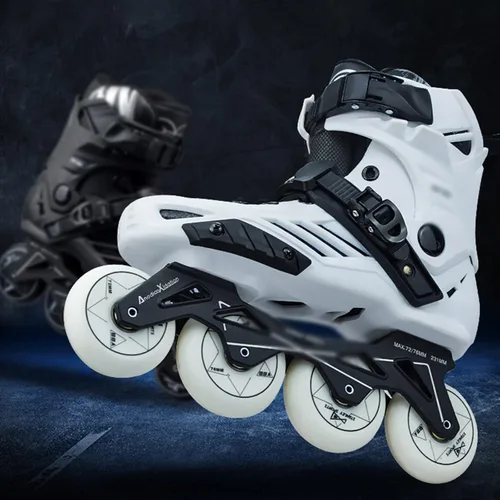 Miniatura 8 de Patines profesionales en línea para adultos, zapatos de patinaje de velocidad negro para deportes al aire libre, mujeres y hombres, zapatos de 4