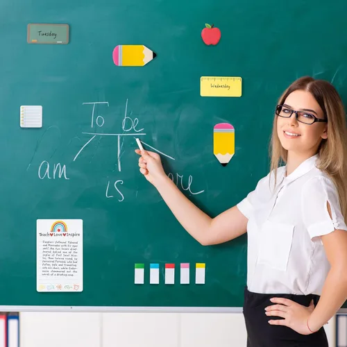 Miniatura 5 de Xqumoi Teaching is A Work of Heart - Juego de notas adhesivas de 550 hojas, lápiz en forma de manzana, blocs de notas autoadhesivas, notas