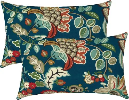 Miniatura 116 de LVTXIII Juego de 2 almohadas lumbares para patio, 12 x 20 pulgadas, resistentes a la decoloración, para exteriores con interiores, cojines lumbares