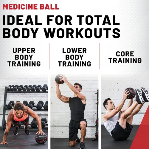 Miniatura 7 de Lifeline Fitness Balón medicinal - Entrenamiento de fuerza y estabilidad corporal total, antideslizante, rebote ligero, superficie texturizada